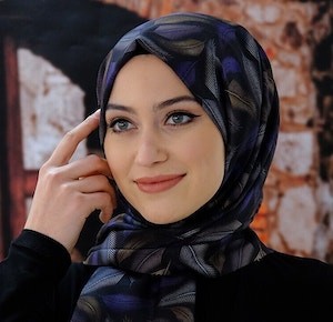 Cotton mixed Shawl Black 034