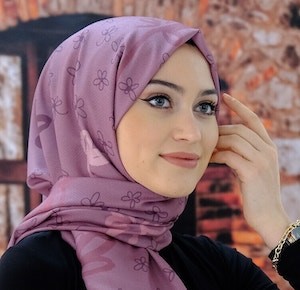 Cotton mixed Shawl Purple-Flowerish 119